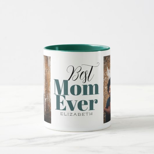 Best mam Ever Typografie Gepersonaliseerd Mok (Midden)