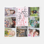 Best mam Ever Typography Photo Collage Fleece Deken (Voorkant (Horizontaal))