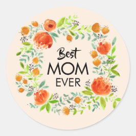 Best Mam Ever Waterverf Floral Stickers