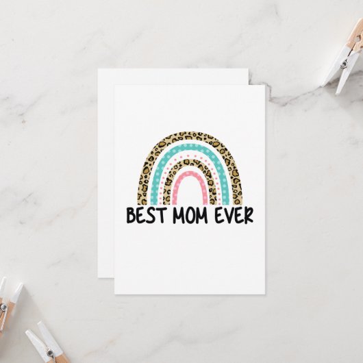 Best mam Ever Wenskaart Kaart (Voorkant / Achterkant in situ)