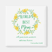 Best Mam Floral Yellow en Green Wreath Magneet (Voorkant)