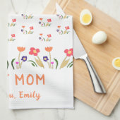 Best mam Flower Pattern Drawing Moeder Day Theedoek (Quarter Fold)