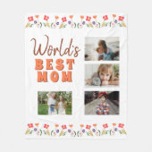 Best Mam Flowers Floral Moederdag Foto Fleece Deken (Voorkant)