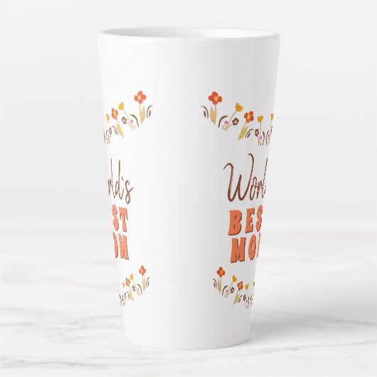Best Mam Flowers Floral Moederdag Latte Mok (Voorkant)