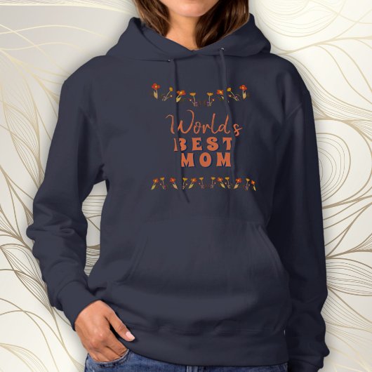 Best Mam Flowers Floral Navy Blue Hoodie