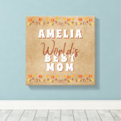 Best Mam Flowers Floral Rustic Beige Canvas Afdruk (Insitu (Houten vloer))