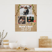 Best Mam Flowers Old Paper 3 Foto Poster (Keuken)