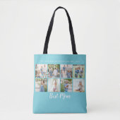 Best mam Foto Collage Aqua Blue Tote Bag (Voorkant)