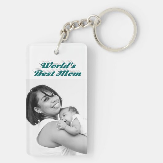 Best mam foto groene tekst sleutelhanger (achterkant)