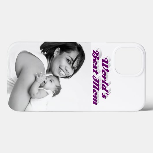 Best mam foto paarse tekst Case-Mate iPhone case (Achterkant (horizontaal))