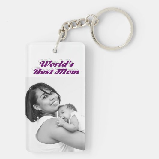 Best mam foto paarse tekst sleutelhanger (achterkant)