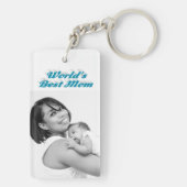 Best mam foto sky blue text sleutelhanger (achterkant)