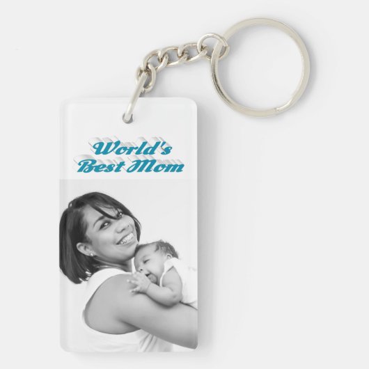 Best mam foto sky blue text sleutelhanger (achterkant)