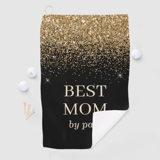 Best mam Gold Glitter Pro Monogrammed Moederdag Golfhanddoek (Insitu)