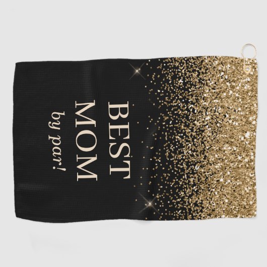 Best mam Gold Glitter Pro Monogrammed Moederdag Golfhanddoek (Horizontaal)