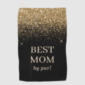Best mam Gold Glitter Pro Monogrammed Moederdag Golfhanddoek (Voorkant)
