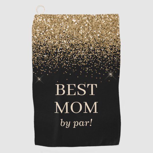 Best mam Gold Glitter Pro Monogrammed Moederdag Golfhanddoek (Voorkant)