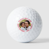 Best Mam Happy Birthday Foto Golf Balls Golfballen (Voorkant)