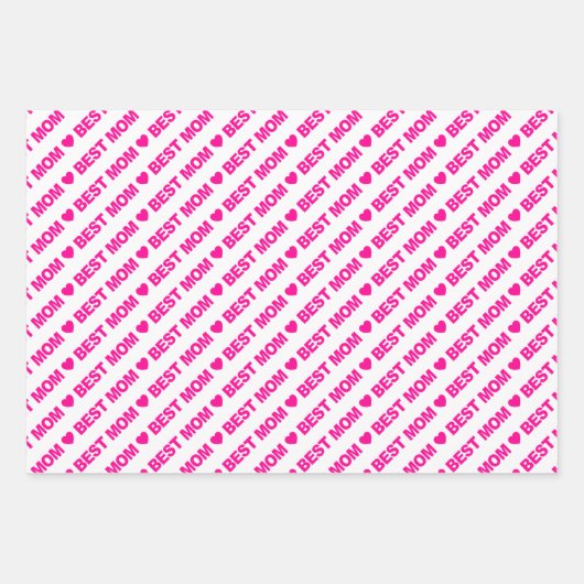 Best mam Hot Pink en White Wrapping Paper Sheets (Voorkant 2)
