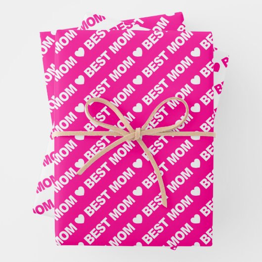Best mam Hot Pink en White Wrapping Paper Sheets (In situ)