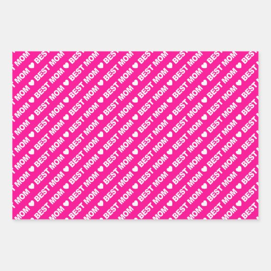 Best mam Hot Pink en White Wrapping Paper Sheets (Voorkant)