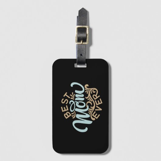 Best mam in Word Art Bagagelabel (Voorkant (verticaal))