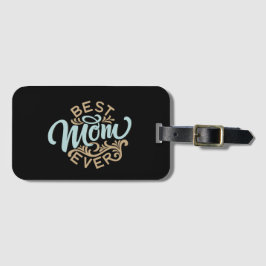 Best mam in Word Art Bagagelabel
