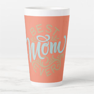 Best mam in Word Art Latte Mok
