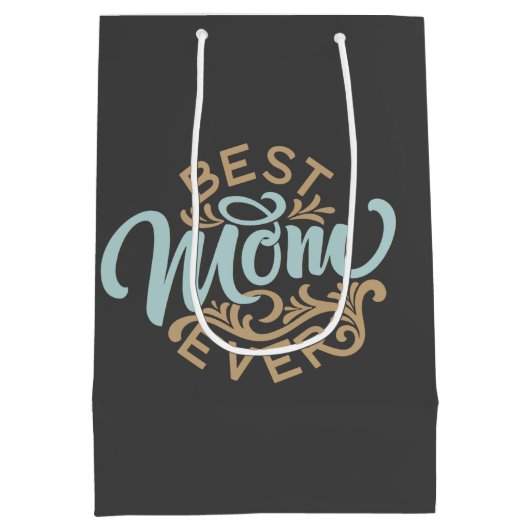 Best mam in Word Art Medium Cadeauzakje (Achterkant)