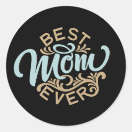 Best mam in Word Art Ronde Sticker