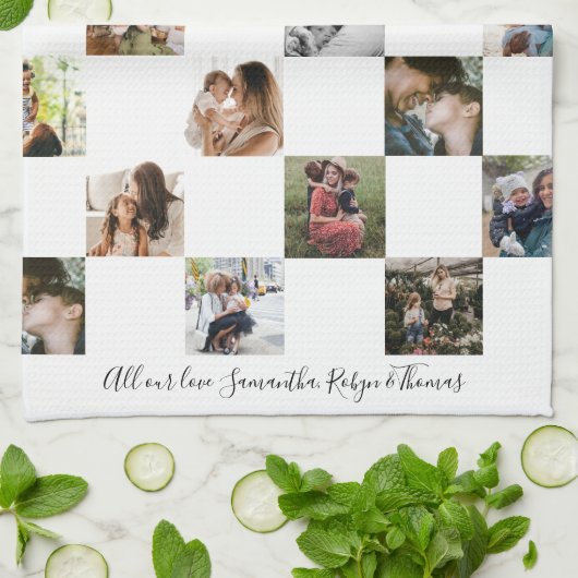 Best mam Keepslag Black & White Insta Foto Theedoek (Gevouwen)