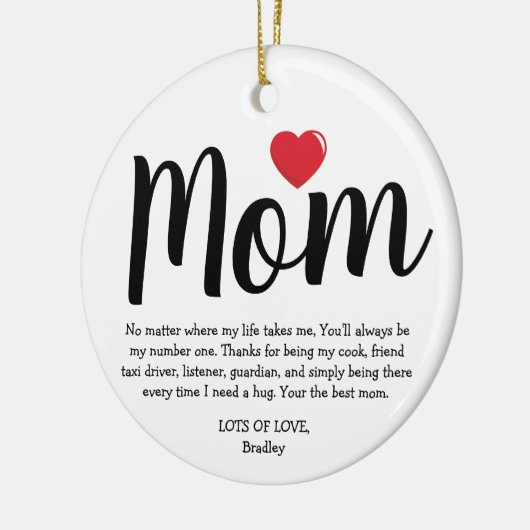 Best mam Kerstmis Keramisch Ornament (Links)