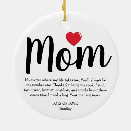 Best mam Kerstmis Keramisch Ornament (Achterkant)