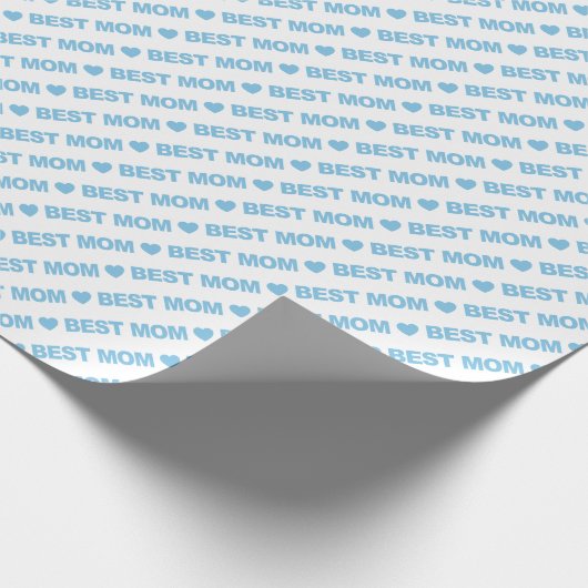 Best mam Light Blue op White Wrapping Paper Cadeaupapier (Hoek)