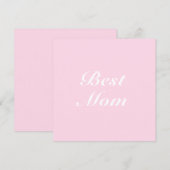 Best mam light roze klassieke script elegant card (Voorkant / Achterkant)