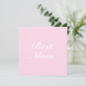 Best mam light roze klassieke script elegant card (Staand voorkant)