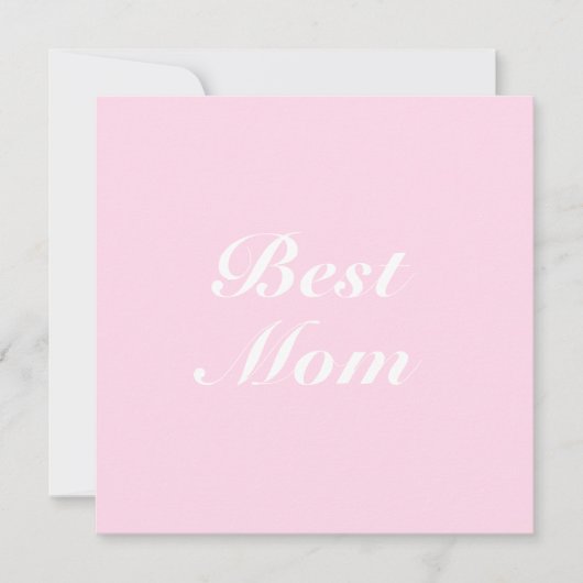 Best mam light roze klassieke script elegant card (Voorkant)