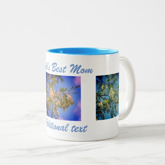 Best mam Locust Blossom Personalized Tweekleurige Koffiemok (Voorkant rechts)