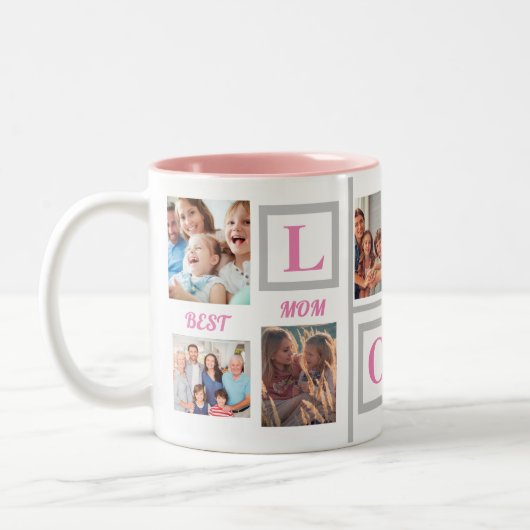 Best mam LOVE Custom Photo Coffee Tweekleurige Koffiemok (Links)