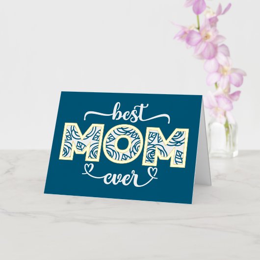 Best mam Moederdag Folie Feestdagenkaart (Orchidee)