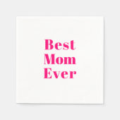 Best mam, Moederdag, Moeder Fuchsia White paper Servet (Voorkant)