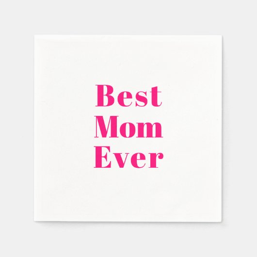 Best mam, Moederdag, Moeder Fuchsia White paper Servet (Voorkant)
