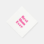 Best mam, Moederdag, Moeder Fuchsia White paper Servet (Hoek)