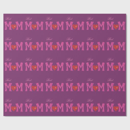 Best mam, Moederdag paars verpakkingspapier Cadeaupapier (Vlak)