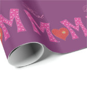 Best mam, Moederdag paars verpakkingspapier Cadeaupapier (Rol Hoek)