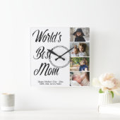 Best Mam Moederdag Photo Collage Square Vierkante Klok (Huis)