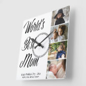 Best Mam Moederdag Photo Collage Square Vierkante Klok (Hoek)