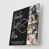 Best Mam Moederdag Photo Collage Square Vierkante Klok (Hoek)