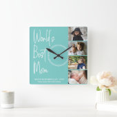 Best Mam Moederdag Photo Square Wall Cl Vierkante Klok (Huis)