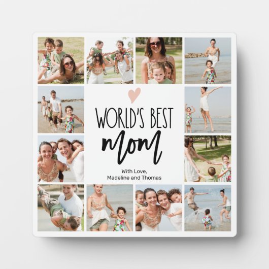 Best mam ooit 12 Photo Collage Plaque Fotoplaat (Voorkant)